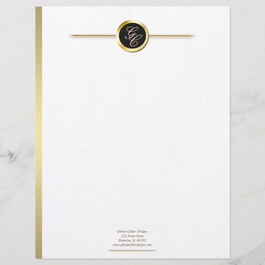 Faux gouden rand gepersonaliseerd briefhoofd (Voorkant)