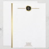Faux gouden rand gepersonaliseerd briefhoofd (Voorkant / Achterkant)