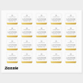 Faux gouden rand logo wit elegant productlabel vierkante sticker (Vel)
