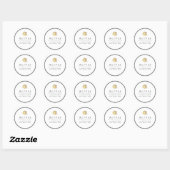 Faux gouden roos zwart-wit minimalist ronde sticker (Vel)