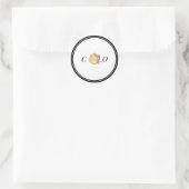 Faux gouden roos zwart-wit minimalist ronde sticker (Tas)