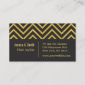Faux Gouden Schaar Kapsel Haar Stylist Chevron Visitekaartje (Achterkant)