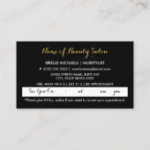 Faux Gouden Schaar Roze Bloemen Salon Afspraak Afsprakenkaartje (Achterkant)