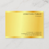 Faux gouden Sjabloon modern professioneel elegant Visitekaartje (Achterkant)