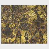 Faux gouden slangen huidtextuur op donkermarmer cadeaupapier (Vlak)