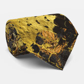 Faux gouden slangen huidtextuur op donkermarmer stropdas (Opgerold)