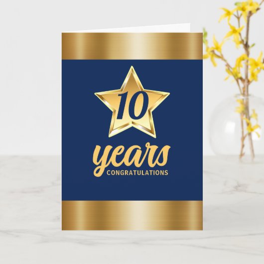 Faux gouden ster universele werknemersverjaardag kaart (Gele Bloem)