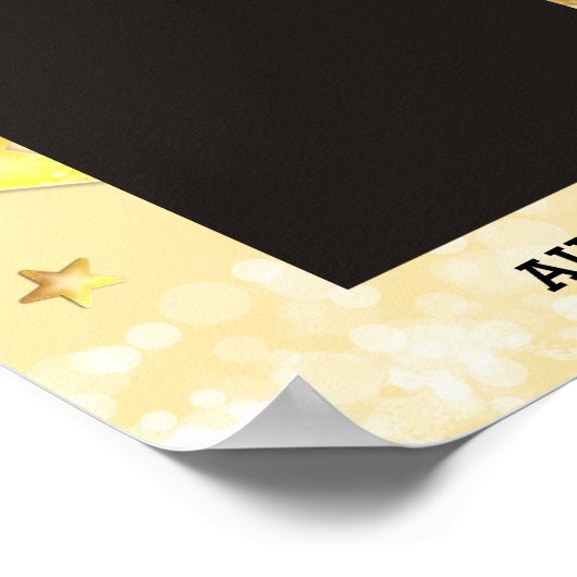 Faux gouden sterren sparkle werknemer van de maand poster (Hoek)