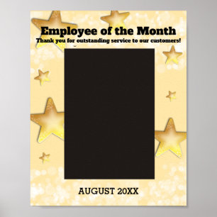 Faux gouden sterren sparkle werknemer van de maand poster
