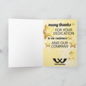 Faux gouden sterren universele werknemersverjaarda kaart (Binnen)