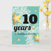 Faux gouden sterren universele werknemersverjaarda kaart (Gele Bloem)