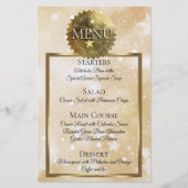 Faux gouden sterrennacht kerstdiner menu (Voorkant)