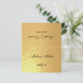 Faux gouden trouwplaatskaart afgedrukte gastnaam (Staand voorkant)