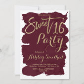 Faux gouden typografie Bourgogne waterverf Sweet 1 Kaart (Voorkant)