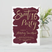 Faux gouden typografie Bourgogne waterverf Sweet 1 Kaart (Staand voorkant)