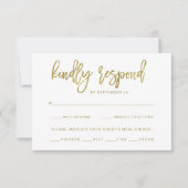 Faux Gouden Typografie | Keuze Maaltijd RSVP (Voorkant)