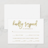 Faux gouden typografie | Keuze menu RSVP (Voorkant / Achterkant)