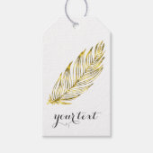 Faux gouden veren cadeau Labels Cadeaulabel (Voorkant)