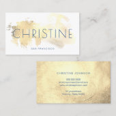 Faux gouden verf streken visitekaartje (Voorkant / Achterkant)