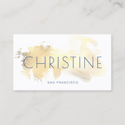 Faux gouden verf streken visitekaartje (Voorkant)