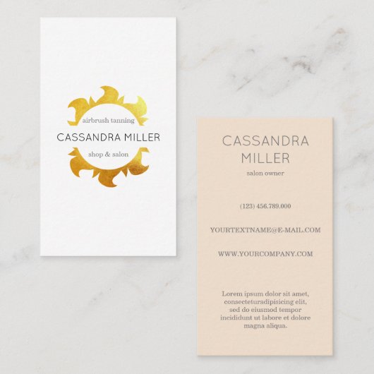 Faux gouden visitekaartje (Voorkant / Achterkant)