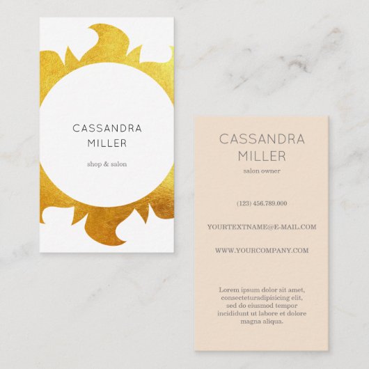 Faux gouden visitekaartje (Voorkant / Achterkant)