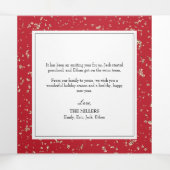 Faux gouden vlokken kerst drieluik wenskaart (Binnenkant midden)