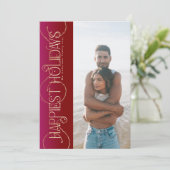 Faux gouden wervelingen | kastanjebruine helling f feestdagenkaart (Staand voorkant)