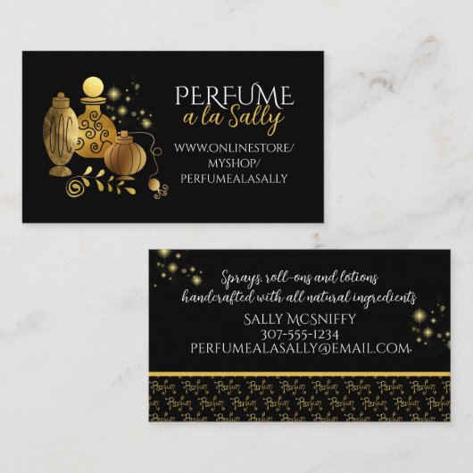 Faux goudflesjes met handgemaakt gespleten geslepe visitekaartje (Voorkant / Achterkant)