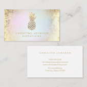 FAUX goudfolie-ananas Visitekaartje (Voorkant / Achterkant)