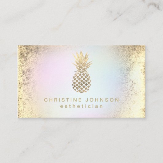 FAUX goudfolie-ananas Visitekaartje (Voorkant)