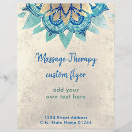 FAUX goudfolie blauwe lotusbloem Flyer