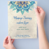 FAUX goudfolie blauwe lotusbloem Flyer (Hand)