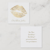 faux goudfolie lipstick visitekaartje vierkant (Voorkant / Achterkant)