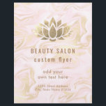 FAUX goudfolie lotus logo op vloeibaar marmer Flyer<br><div class="desc">Let op: dit product is gedrukt met NO REAL GOLD FOIL</div>