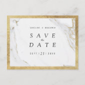 Faux goudfolie marmer luxe modern save the date aankondigingskaart (Voorkant)