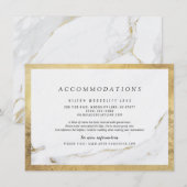 Faux goudfolie marmer moderne huwelijksaccommodati informatiekaartje (Voorkant / Achterkant)