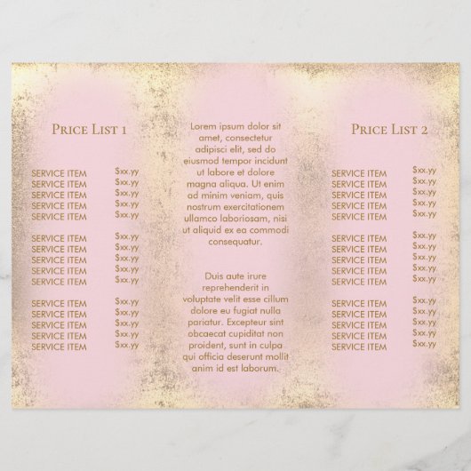 faux goudfolie ontwerp roze vlinderbrochure (Achterkant)