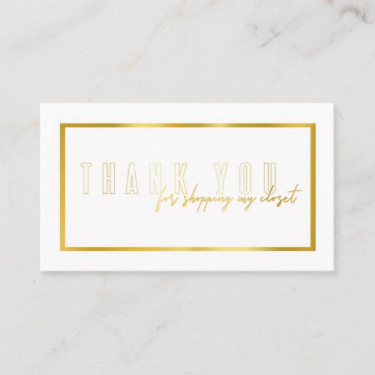 Faux goudfolie poshmark visitekaartje (Voorkant)