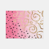 faux goudgeometrische vormgeving roos roze penseel fleece deken (Voorkant (Horizontaal))
