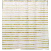 Faux-goudglazen afwisselend dikke dunne lijnen douchegordijn (Voorkant)