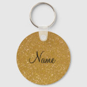Faux goudglitter sleutelhanger met glimmende glimp (Voorkant)