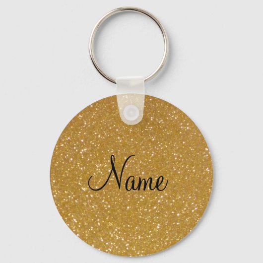 Faux goudglitter sleutelhanger met glimmende glimp (Voorkant)