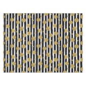 Faux goudglitter stippen Zwarte witte strepen Tafelkleed (Voorkant (Horizontaal))