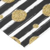 Faux goudglitter stippen Zwarte witte strepen Tafelkleed (Gekanteld)