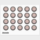 faux goudglitter vlinder ronde sticker (Vel)