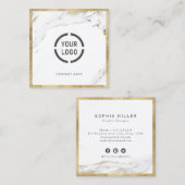 Faux goudmarmer, logo professional vierkante visitekaartje (Voorkant / Achterkant)
