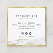 Faux goudmarmer, logo professional vierkante visitekaartje (Achterkant)