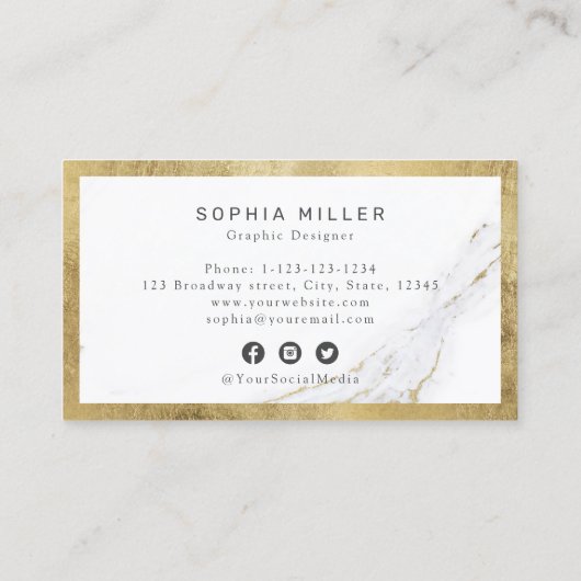 Faux goudmarmer, logo professional visitekaartje (Achterkant)