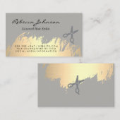 Faux goudpenselen met zoutoplossing visitekaartje (Voorkant / Achterkant)